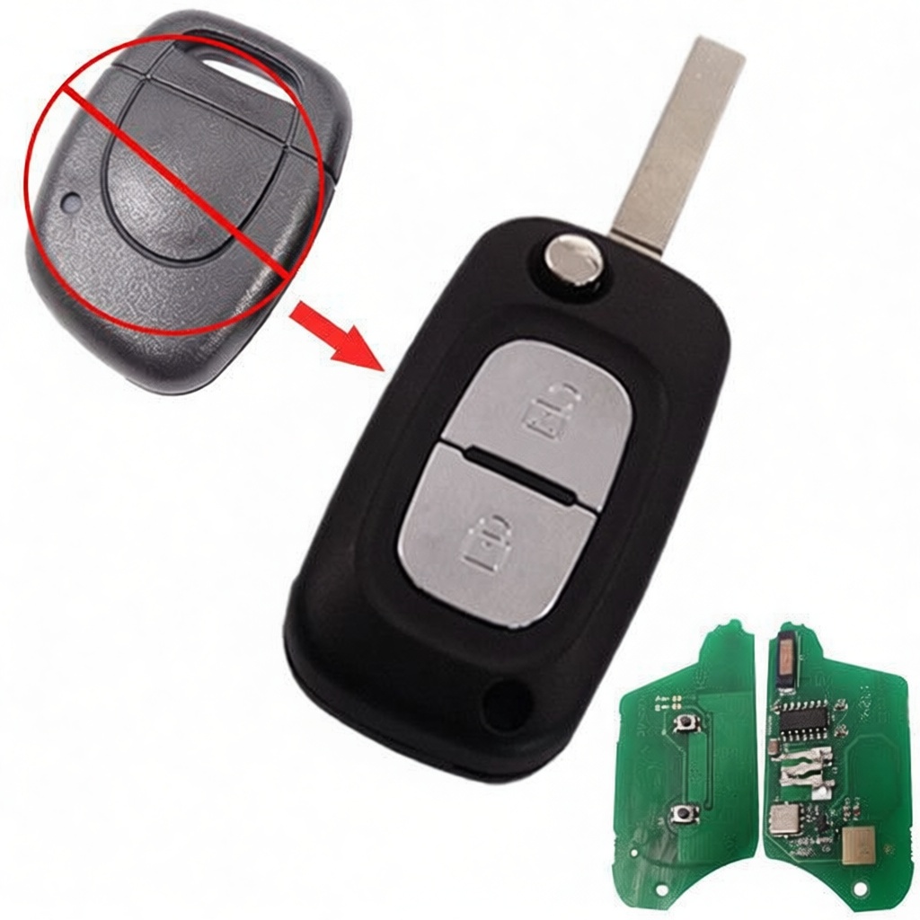 Renault Modified 1 Bouton Télécommande Puce 434MHz