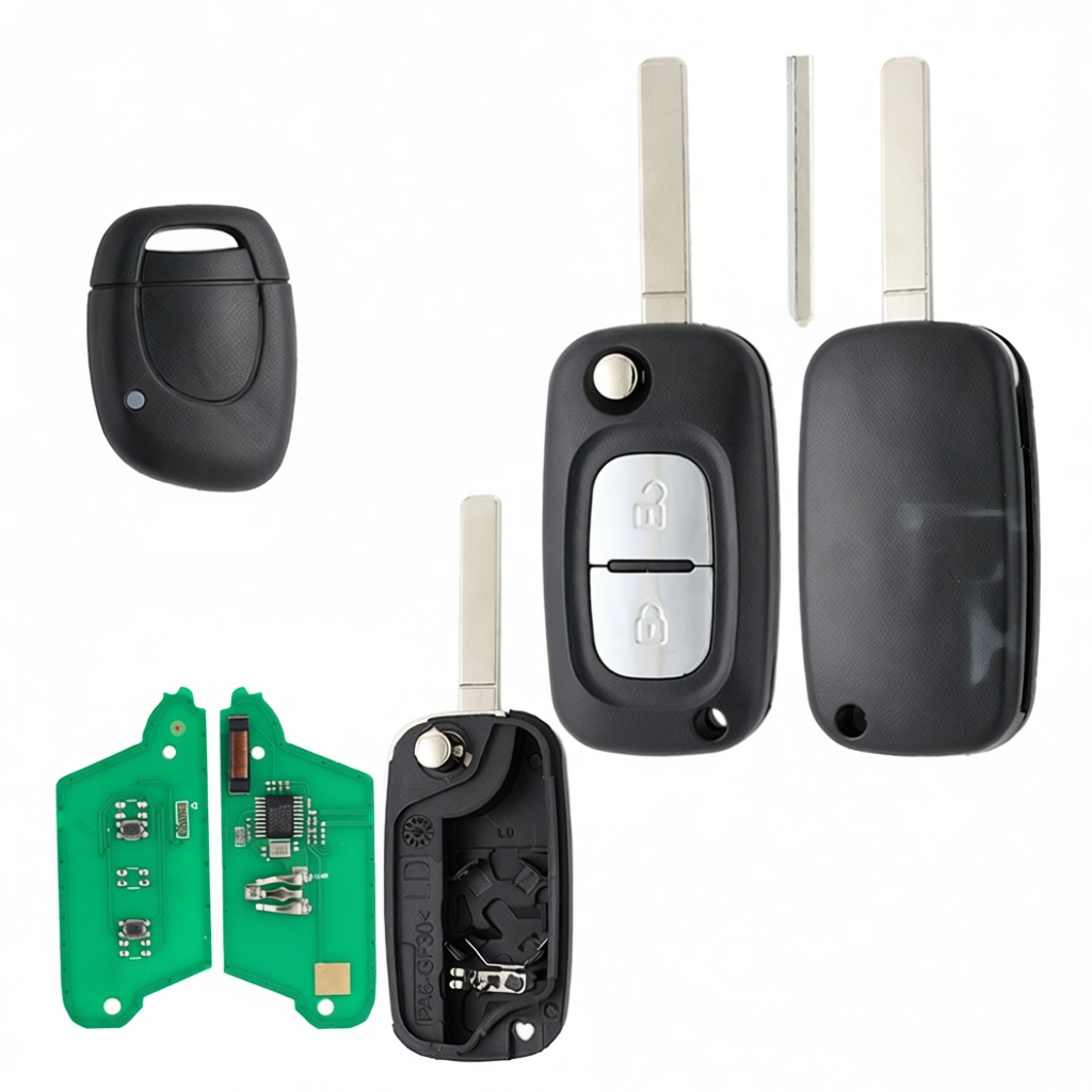 Renault Modified 2 Bouton Télécommande 7947 Puce 434MHz